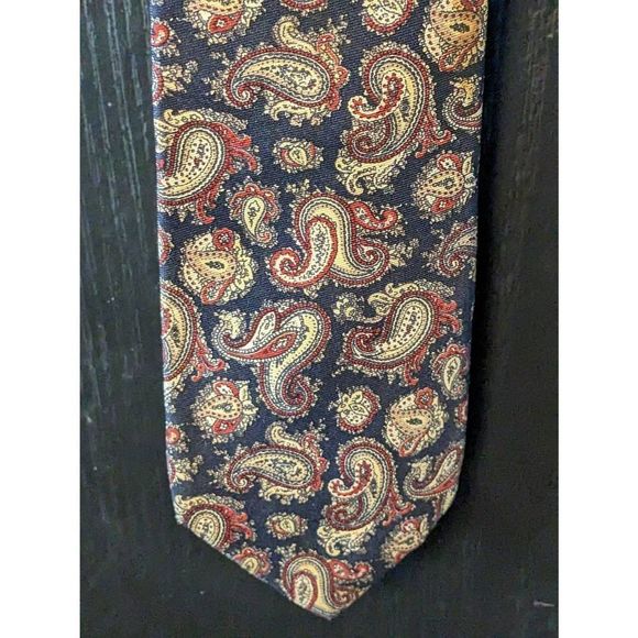 Vintage Briar Men's Silk Tie Paisley Handmade Woven Silk in England T59 - Picture 4 of 10